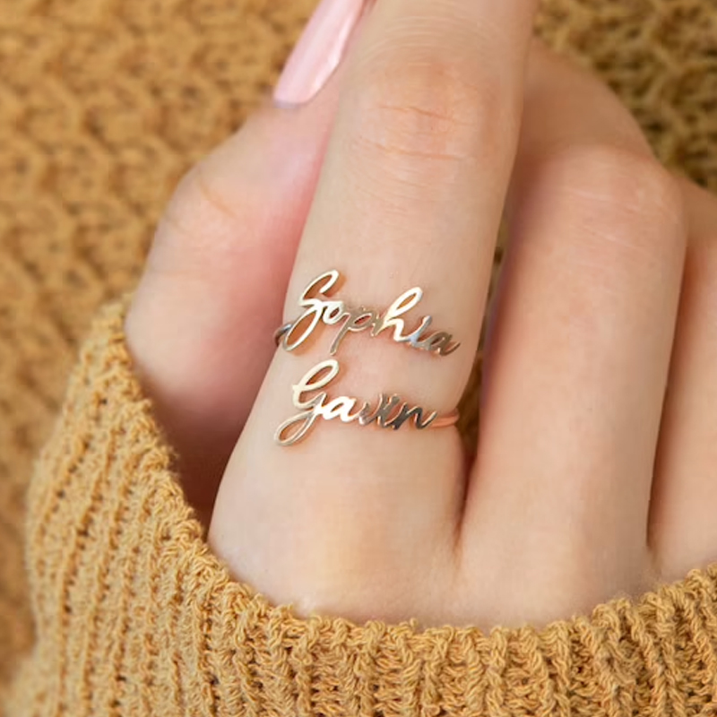 Wedding Zone - Anelli con doppio nome personalizzati per